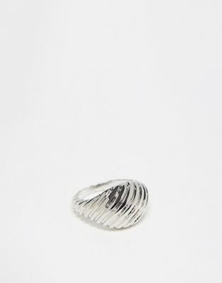 Faded Future textured dome ring in silver