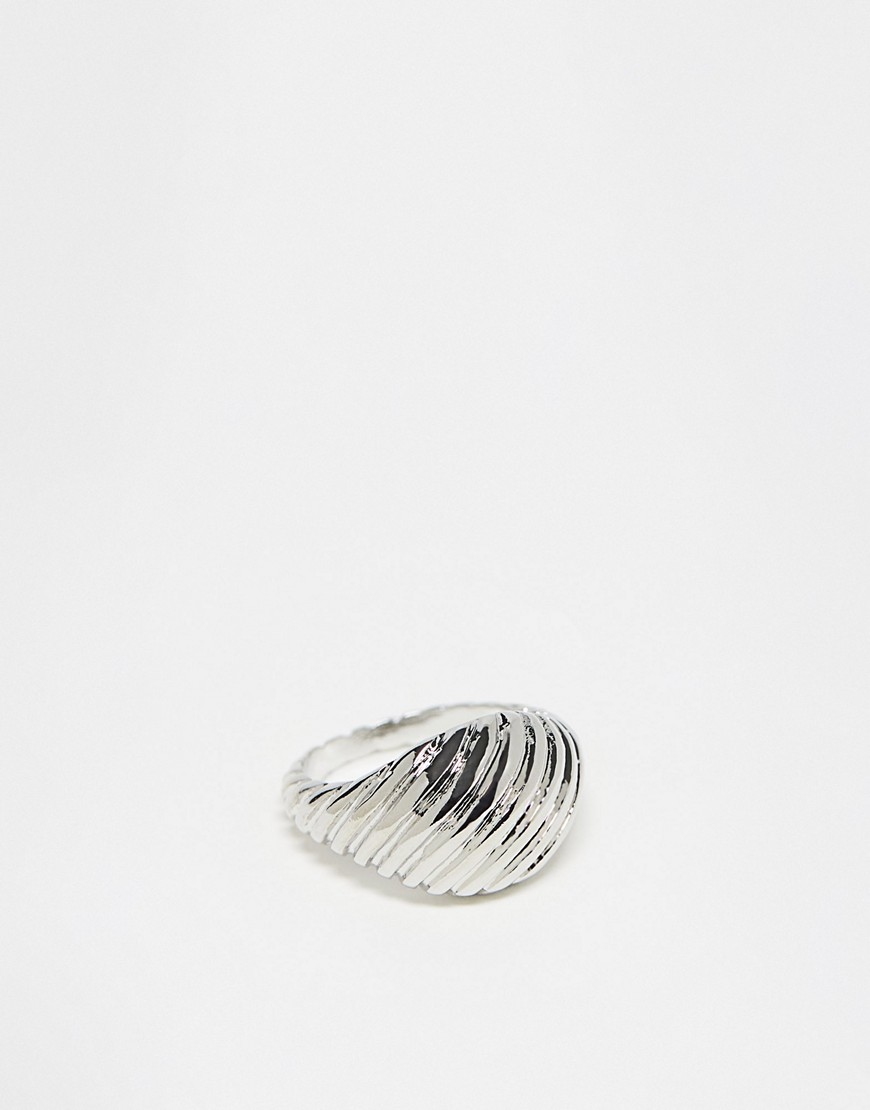 textured dome ring in silver