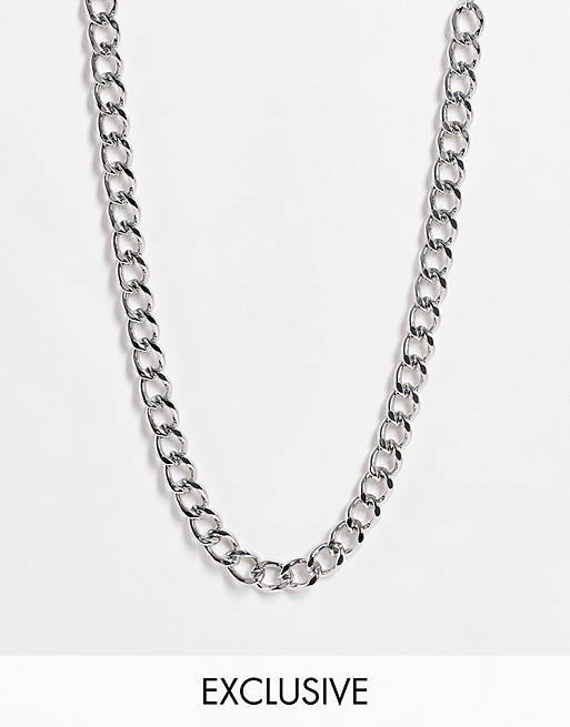 Jewellery Faded Future thick neck chain in silver 