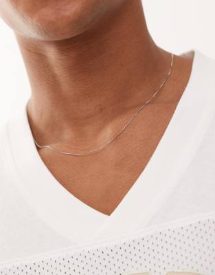 FADED FUTURE Faded Future thin box chain necklace in silver