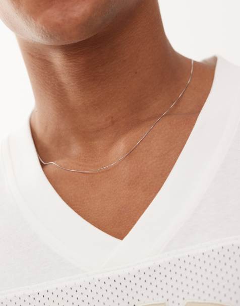 Faded Future thin box chain necklace in silver - view 1