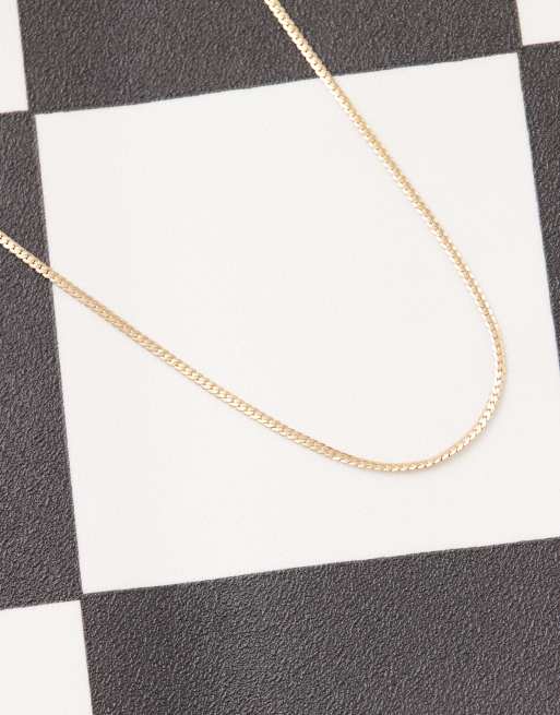 Faded Future thin herringbone chain necklace in gold, 2 of 3