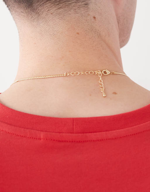 Faded Future thin herringbone chain necklace in gold, 3 of 3