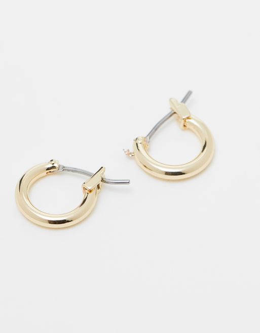 Faded Future thin huggie hoops earrings in gold ASOS