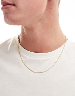 Faded Future thin rope chain necklace in gold