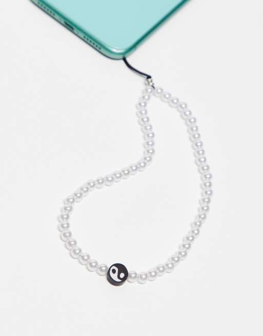 Faded Future yin yang pearl charm phone chain