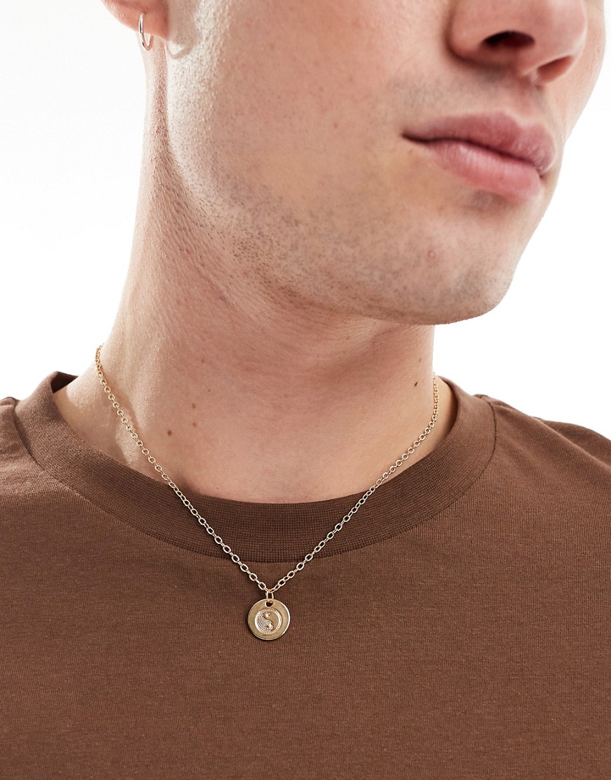 Faded Future yin yang pendant necklace in gold