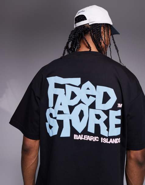 Faded Store balearic logo back print t-shirt in black - view 1
