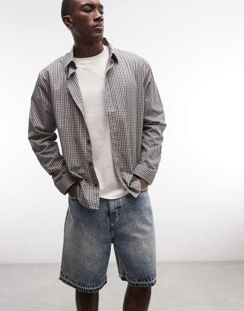 Faded Store - Blå forvaskede denimshorts med slidt sømkant - view 1