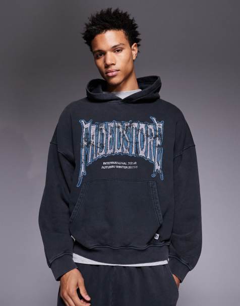 Faded Store blackletter hoodie in washed black (part of a set) - view 1