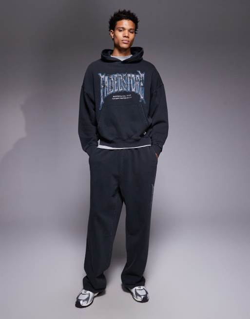 Faded Store – Bluza z kapturem i ciemnym napisem, w spranym kolorze czarnym, 2 z 5