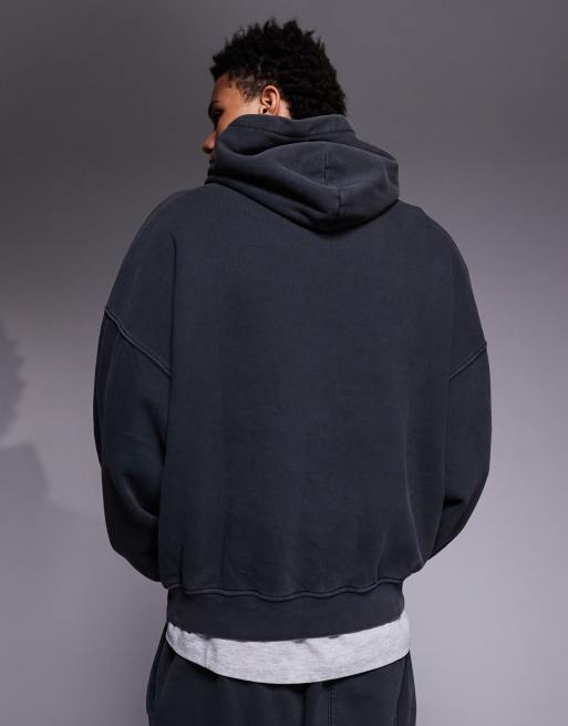 Faded Store – Bluza z kapturem i ciemnym napisem, w spranym kolorze czarnym, 3 z 5