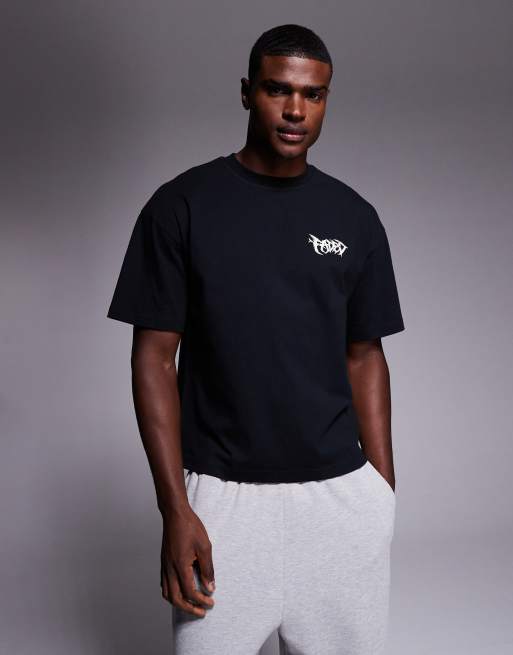Faded Store – Cropped-T-Shirt in Schwarz mit Schattenprint auf der Rückseite, 3 von 5