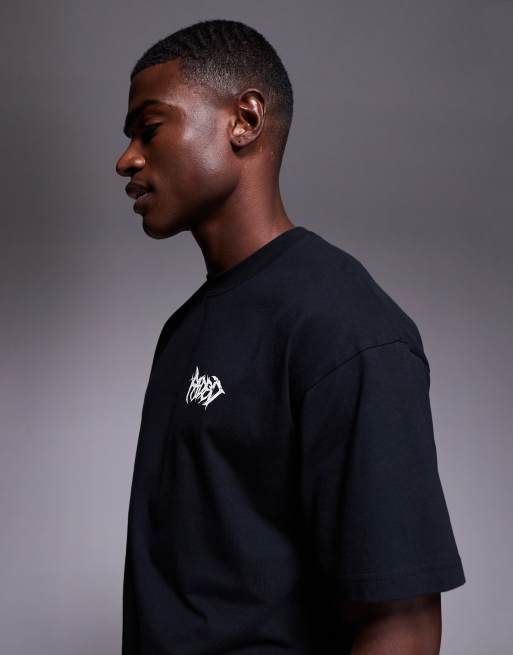 Faded Store – Cropped-T-Shirt in Schwarz mit Schattenprint auf der Rückseite, 4 von 5