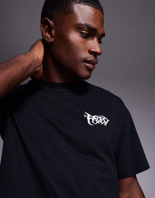 Faded Store – Cropped-T-Shirt in Schwarz mit Schattenprint auf der Rückseite, 5 von 5
