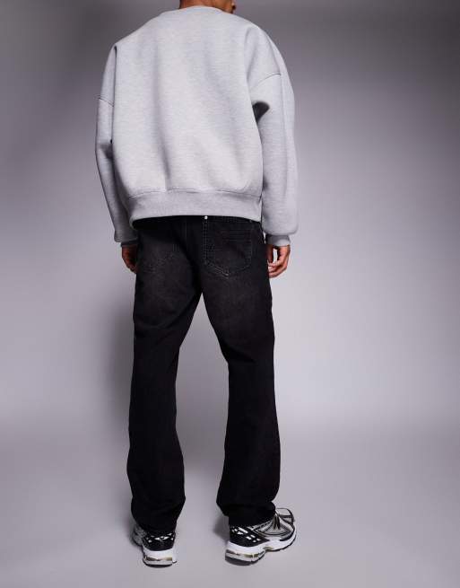 Faded Store – Czarne jeansy z haftowanym gotyckim motywem, 3 z 5