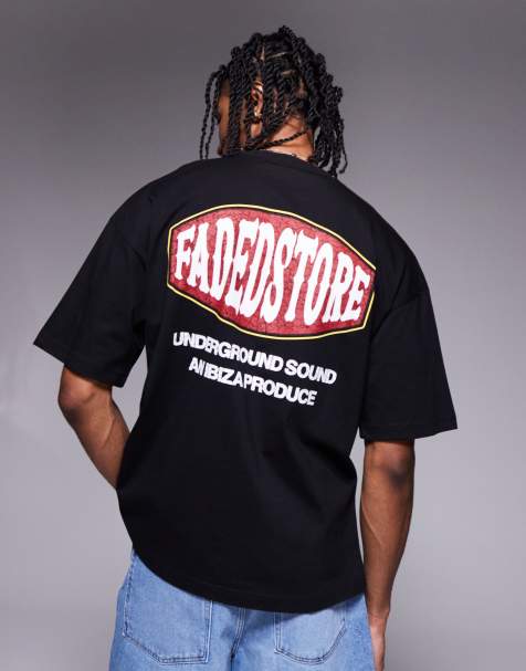 Faded Store – Czarny T-shirt z nadrukiem na plecach - view 1