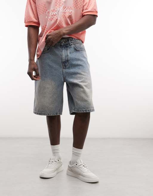 Faded Store denim jorts in washed blue, 2 of 5