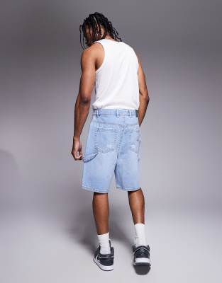 Faded Store Distressed Denim Shorts
