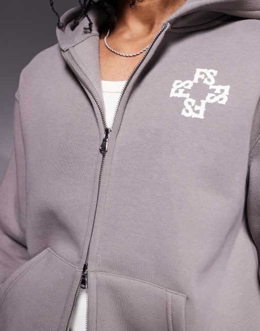 Faded Store - Felpa marrone da 320 gsm con cappuccio e monogramma sul retro in coordinato, 3 di 4