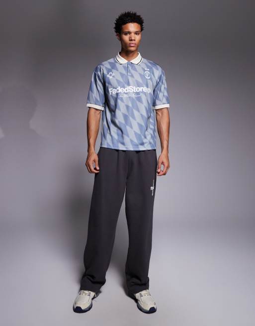 Faded Store full time football tee in blue , 2 of 5