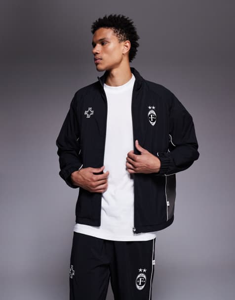 Faded Store - Giacca stile calcio nera in nylon in coordinato - view 1