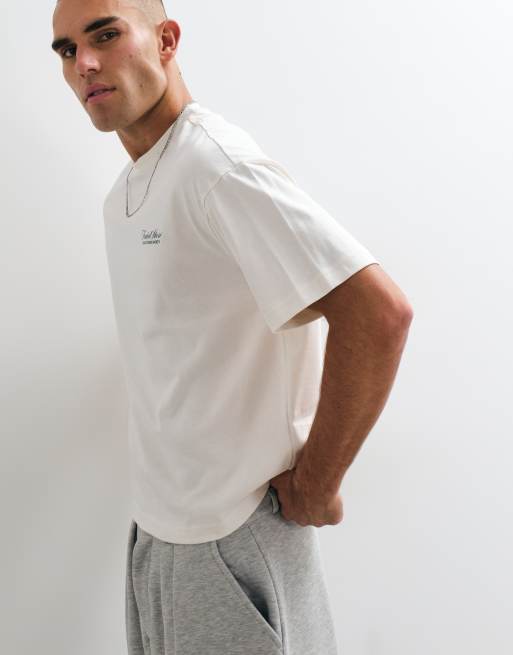 Faded Store grand tour T-shirt met print op de rug in krijtwit, 5 van 9
