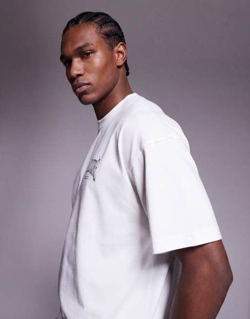 Faded Store - Hvid cropped T-shirt med sort tekstprint på ryggen, 2 af 5