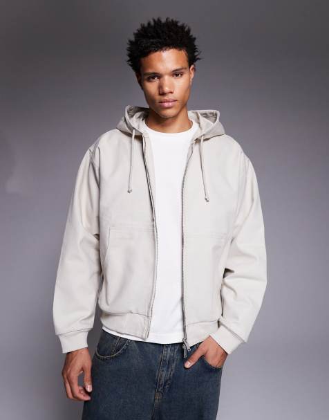 Faded Store – Kapuzenjacke aus Canvas in Beige - view 1