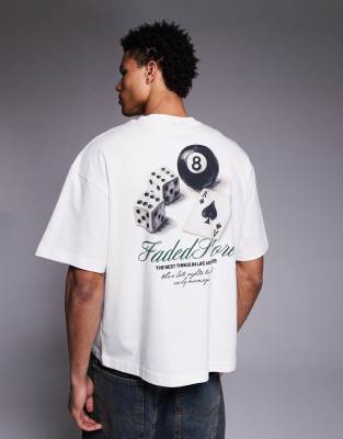 Late Night - T-Shirt in Beige mit Rückenprint-Neutral Neutral S