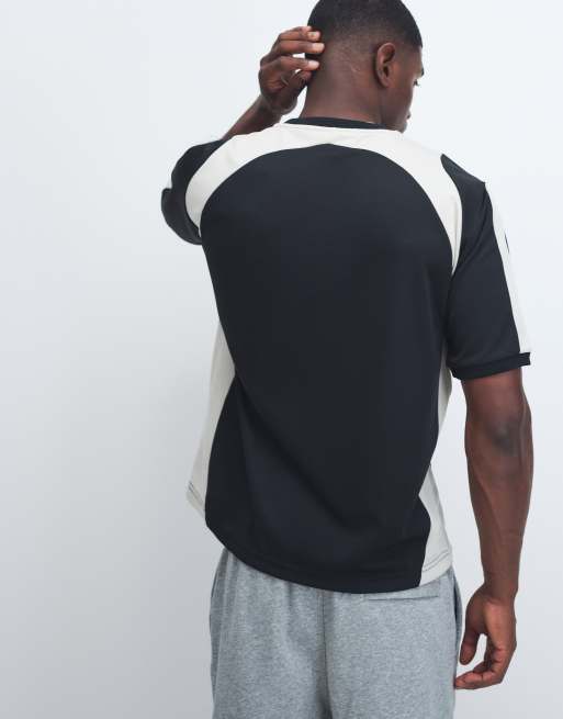 Faded Store logo football jersey with panel detail in black, 5 of 5