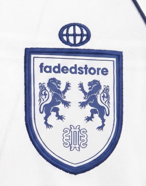 Faded Store - Maillot de football à manches raglan et logo - Craie, 9 de 9