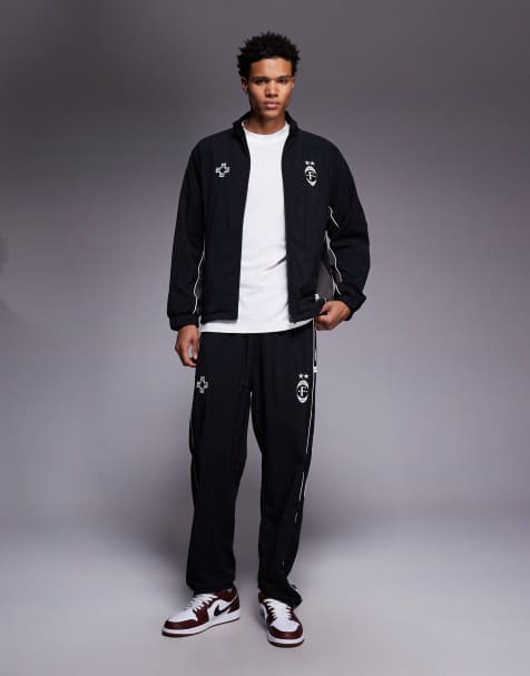 Faded Store nylon football jacket & trackies set in black - view 1