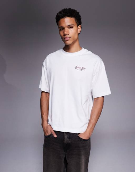Faded Store pool table back print tee in white, 3 of 5