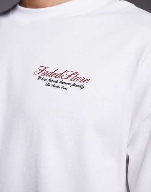 Faded Store pool table back print tee in white, 5 of 5