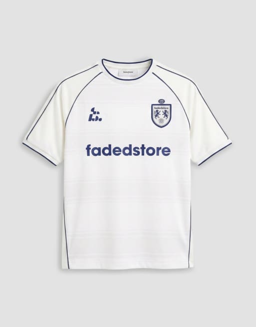 Faded Store raglan logo football jersey in chalk, 6 of 7