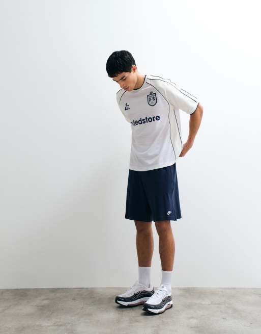 Faded Store raglan logo soccer jersey in chalk, 3 of 7
