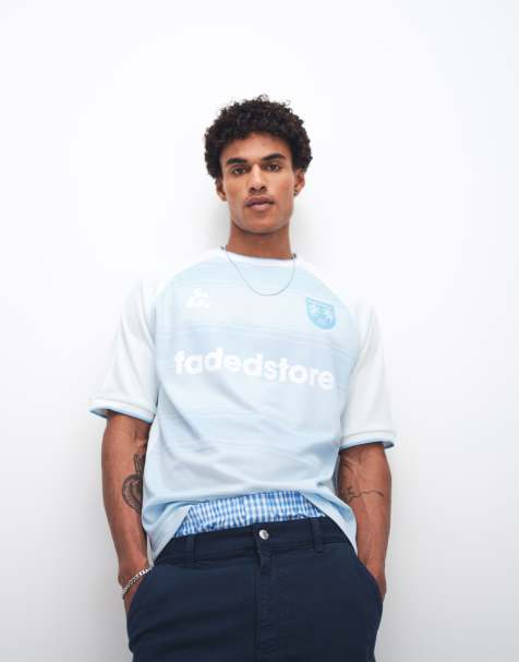 Faded Store raglan logo soccer jersey in light blue - view 1