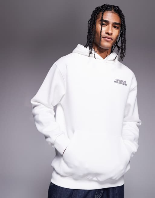 Faded Store - Råhvid hættetrøje med grafisk danseprint på ryggen, 2 af 4