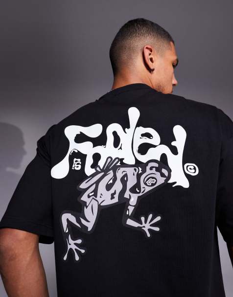Faded Store - Sort T-shirt med kontrasterende tudsemotiv på ryggen - view 1
