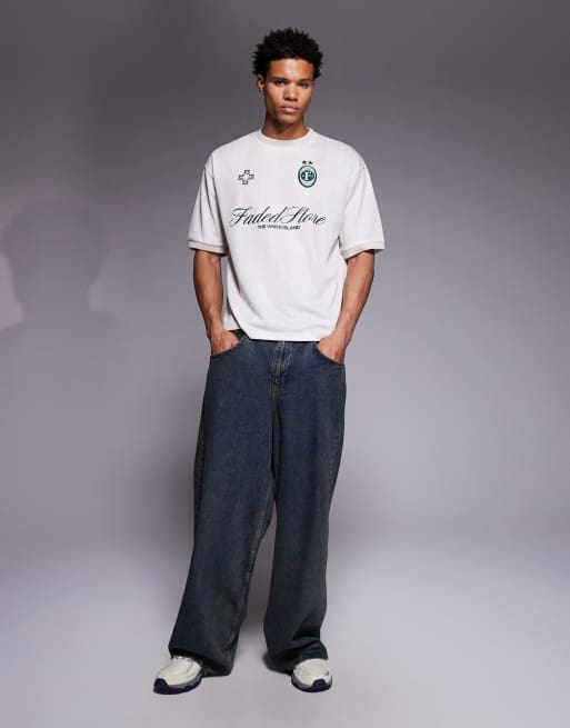 Faded Store striker football tee in white, 2 of 5