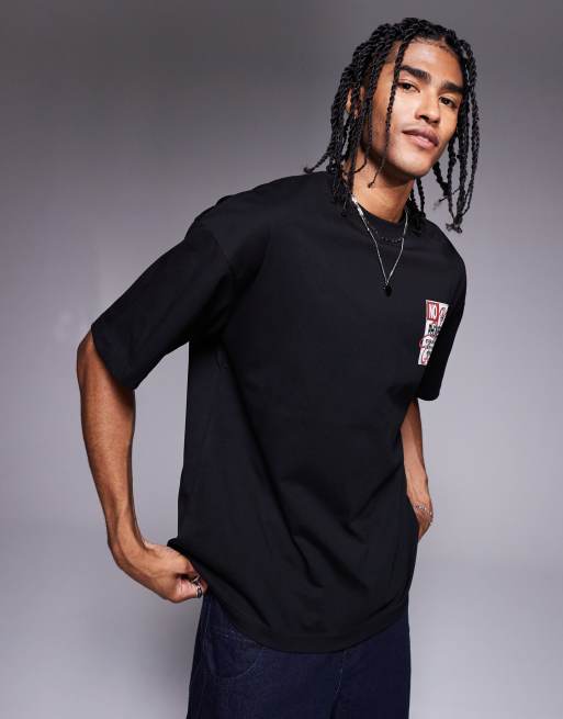 Faded Store – Svart t-shirt med No Phones-tryck baktill, 2 av 4