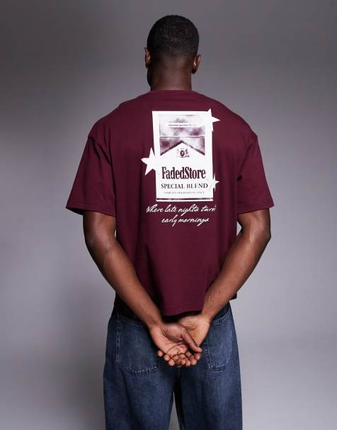 Faded Store - T-shirt avec imprimé au dos - Rouge - view 1