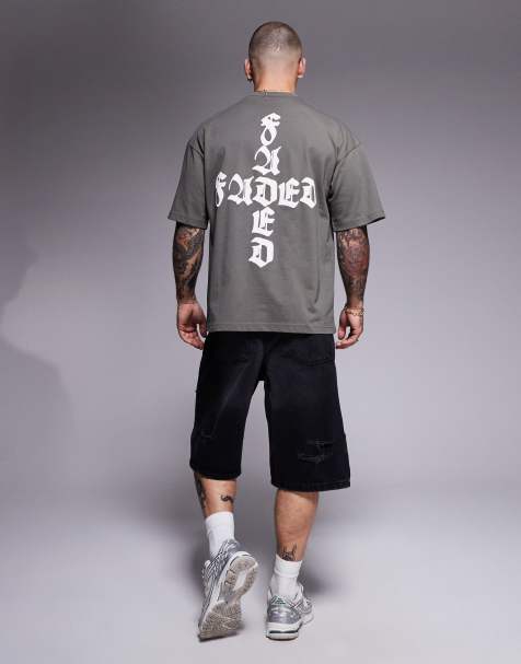 Faded Store - T-shirt color oliva con scritta del logo sul retro - view 1