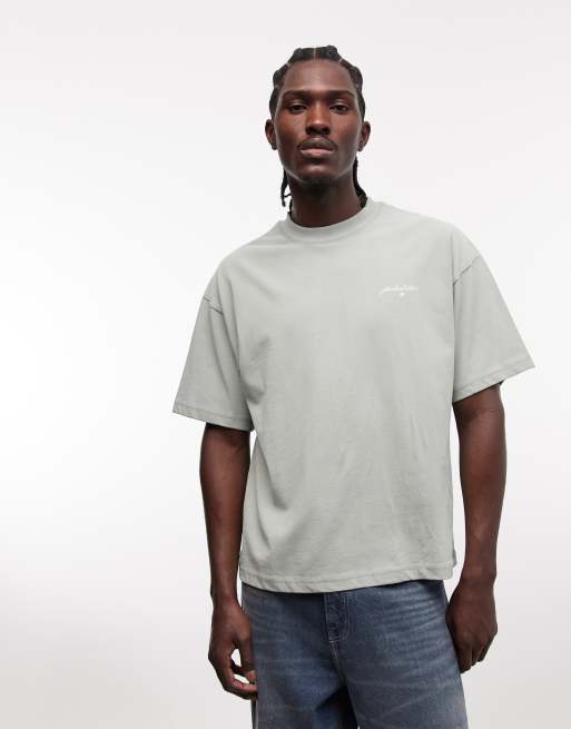 Faded Store - T-shirt en coton avec imprimé artistique au dos - Vert matcha, 3 de 5