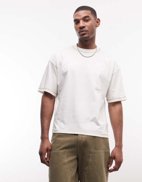 Faded Store – T-Shirt in Cremeweiß mit Logo - view 1