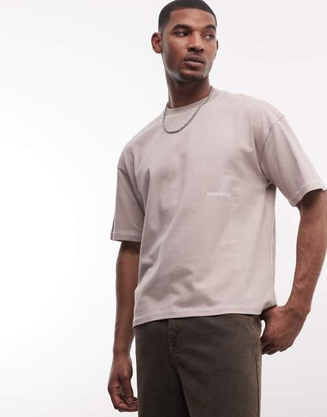 Faded Store - T-shirt met logo in paddenstoelkleur - view 1