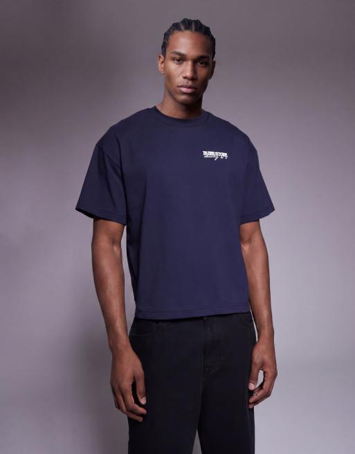 Faded Store - T-shirt met Lucky Six's-print op de rug in blauw, 2 van 5