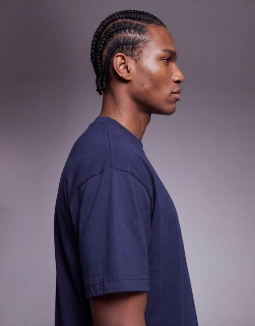 Faded Store - T-shirt met Lucky Six's-print op de rug in blauw, 3 van 5