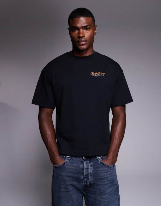 Faded Store - T-shirt met pooltafel-print op de achterkant in zwart, 3 van 5